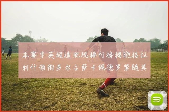 本赛季英超造犯规排行榜揭晓格拉利什领衔多尔古萨卡佩德罗紧随其后